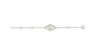 Rock crystal and lab diamond bracelet